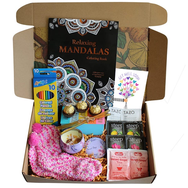 Get Well Soon Care Package for Women - Self Care & Wellness Gift - Get Well Soon Gift for Women Include Personalized Card for Sick Friend