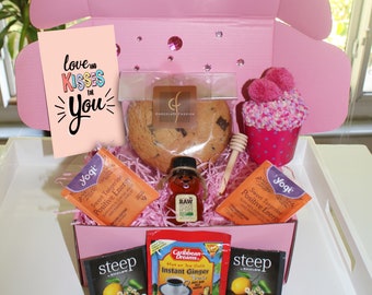 Gourmet Cookie Get Well Soon Gift for Women with Personalized Card, Covid Care Package for Sick Friend, Sending Sunshine Flu Gift