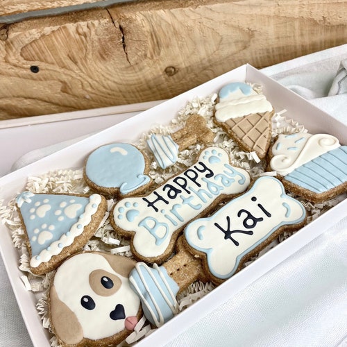 Happy Birthday CUSTOM Dog Treats Gift Box BONUS Balloon With Etsy