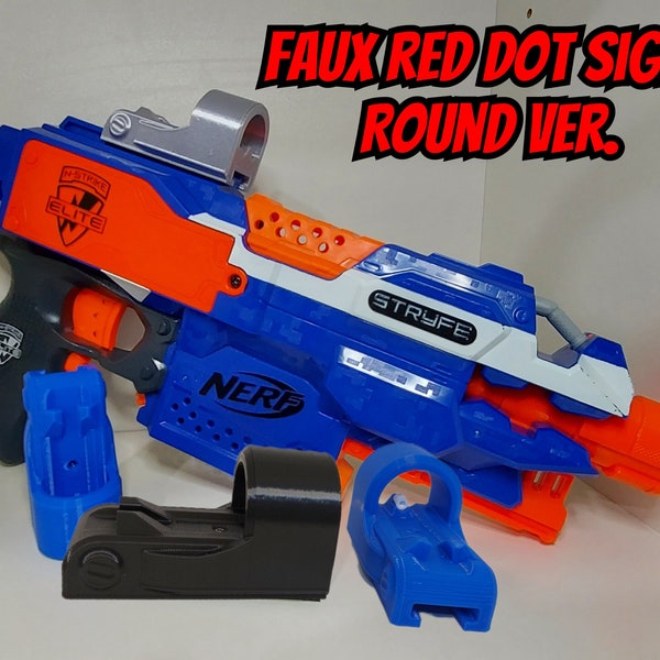 Faux red dot sight nerf rail compatible round version