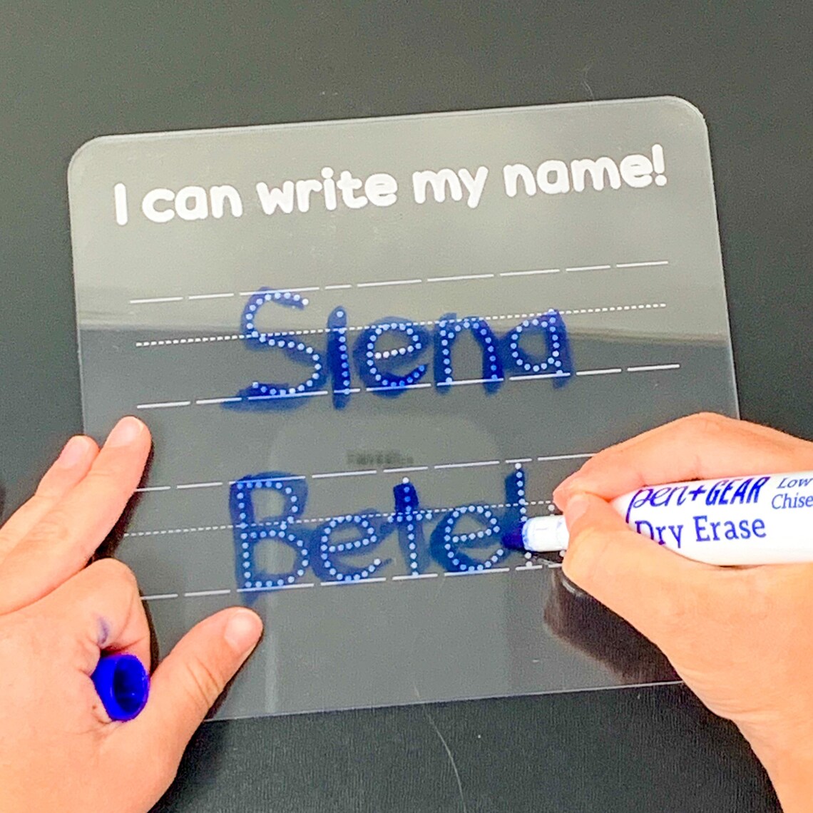 Name Tracing Practice Board Kids Name Writing Board Dry Erase Etsy