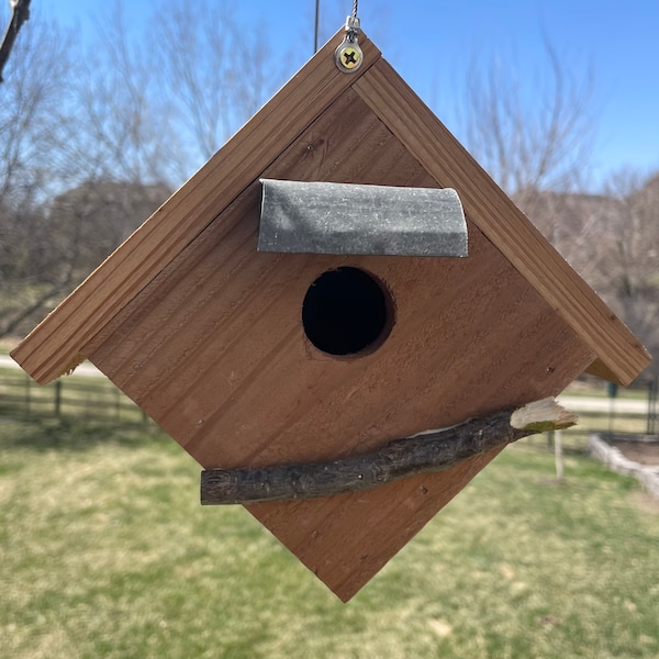 Wood Bird House Etsy