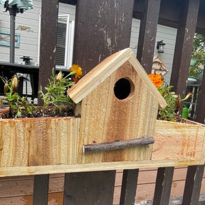 Flower Planter Birdhouse • Cedar Planter Box • Handmade Birdhouse • Cedar Birdhouse • Bird House • Bird Nesting Box