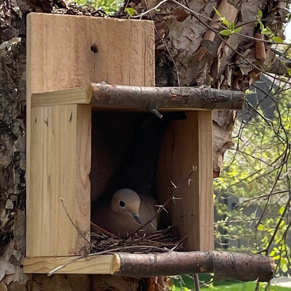 Cedar Bird Nesting Platform Shelter • Cedar Bird Nesting Box • Dove Nesting Box • Dove Birdhouse • Dove Bird House