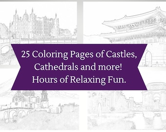 25 Coloring Pages of Castles, Cathedrals and More