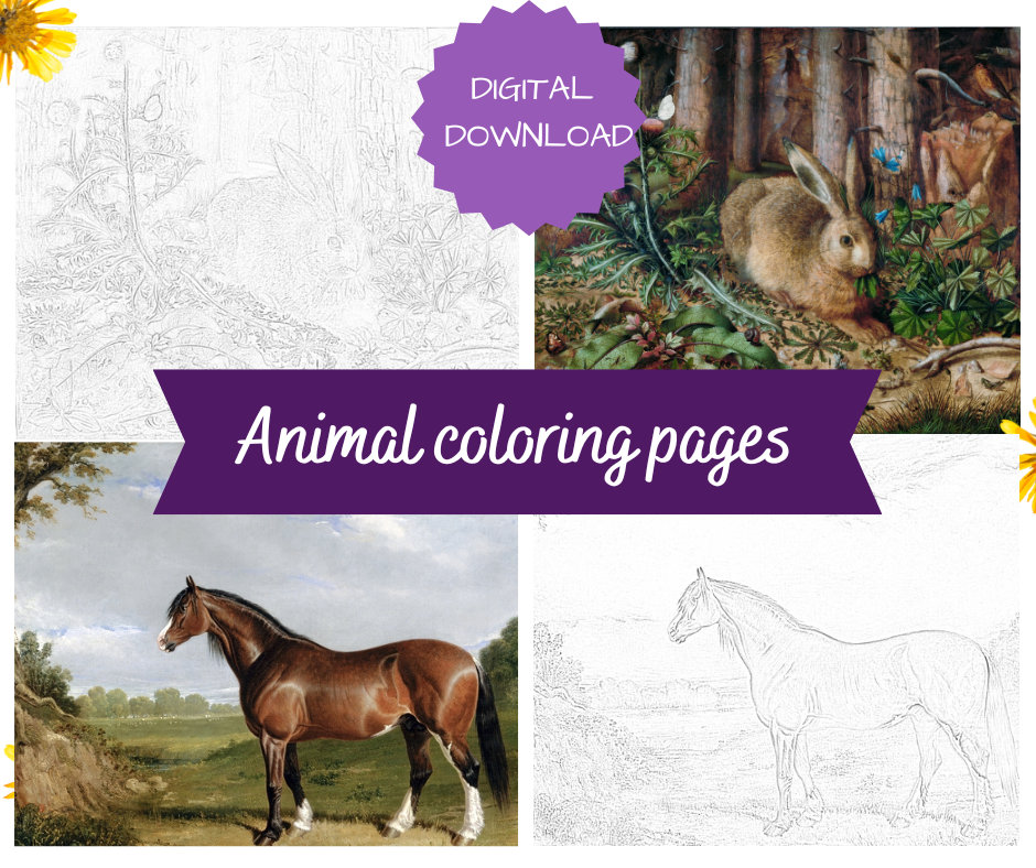 25 Coloring Pages of Animals and More - Etsy