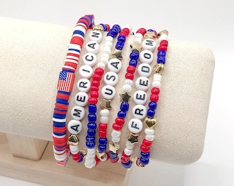 USA Flagge Armband 4. Juli 2019 Armband in den amerikanischen Farben rot weiß blau