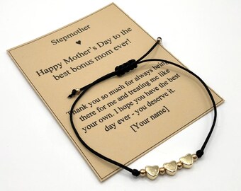 Stepmother Gift Mother's Day Gift Stepmom Bracelet Personalized Gift For Stepmother Bracelets Bonus Mom Handmade Bracelet Mama Special Gift