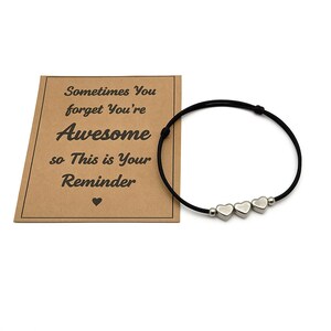 Vous êtes un cadeau génial pour femme, bracelet réglable fait main avec carte inspirante, parfois vous oubliez que vous êtes génial, cadeau de fête des mères