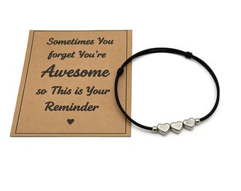 You are Awesome Gift for Women, Adjustable Handmade Bracelet with Inspirational Card Sometimes You Forget You Are Awesome, Mother's Day Gift