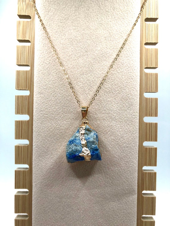 Lapis Lazuli Crystal Necklace Raw Blue Gemstone Natural Lapis