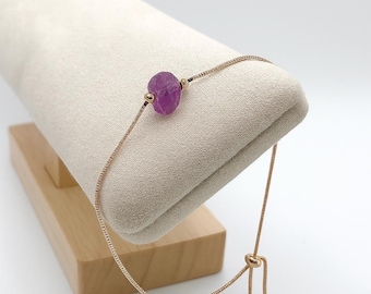 Amethyst Crystal Bracelet 18K Gold Plated Natural Amethyst Rough Purple Stone Healing Crystal Raw Amethyst Spiritual Jewelry Gift for Women