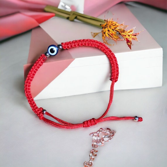 Luck Strings Men's Red Adjustable Bracelet – Kabbalah Good Luck Fortune & Energy Shield – Handmade In USA