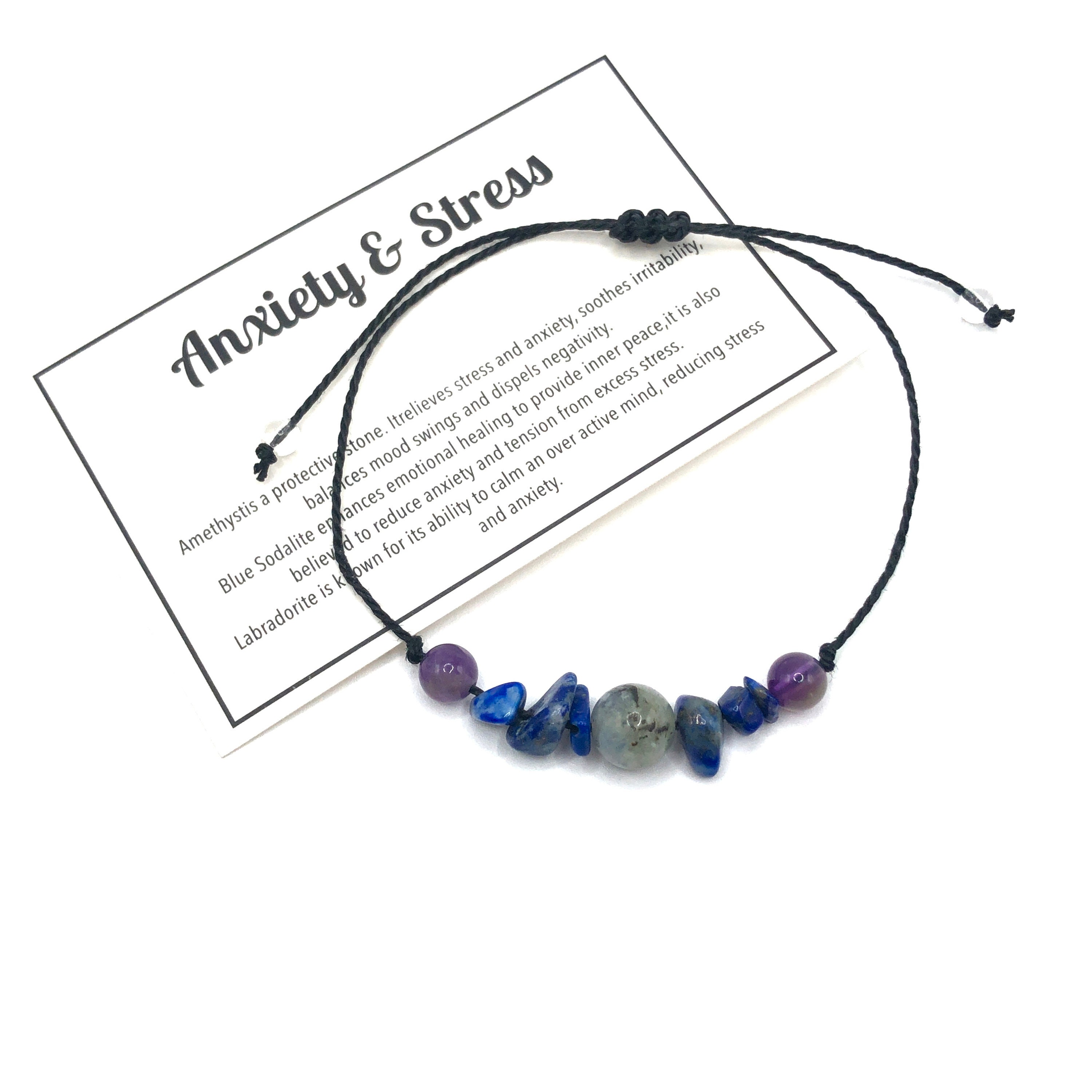 Anxiety Support Bracelet Anxiety Stress Crystal Amethyst Sodalite Labradorite Stone Anti anxiety Bracelet for Depression Healing Crystal Etsy
