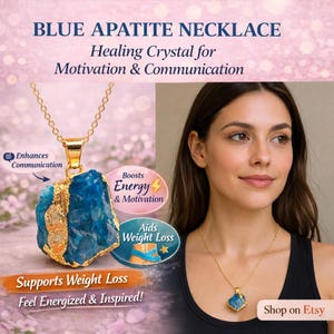 Apatit Kristallhalskette Rohedelstein-natürlicher blauer Apatit-Stein-hängende unregelmäßige vergoldete Anhänger Geschenk für sie Dezember Birthstone