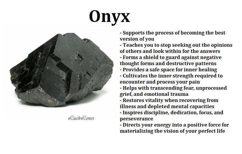 Onyx Crystal Necklace Raw Black Onyx Gemstone Healing