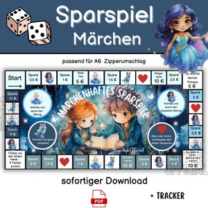 Savings Game Challenge &quot;Fairy Tales&quot; suitable for envelopes Budget Binder - German Version - Budget Planner - Digital Download Savings Fairy Tales