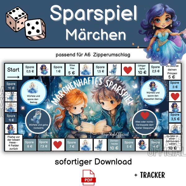 Sparspiel Challenge "Märchen"  passend für Umschläge Budget Binder - deutsche Version - Budget Planer - Digitaler Download Sparmärchen