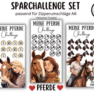 Horse Savings Challenge Set Savings Challenge Set Envelopes Budget Planner Game Digital Download Envelope Method