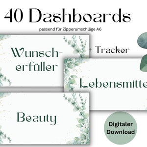 40 Dashboards (Deckblätter) Eukalyptus für A6 Umschläge Umschlagmethode im Budget Binder | Digitaler PDF Download Euka