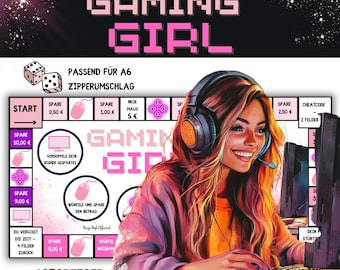 Gamer Girl Savings Game | Pink Edition | A6 PDF | Budget Binder | tracker
