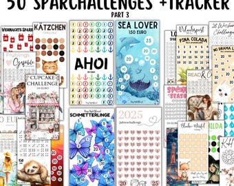 Budget Challenge 50 savings challenges Budget planner part 3 suitable envelope method Budget binder, savings binder, tracker - Digital Download PDF