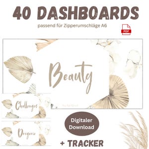 40 Boho Budget Dashboards A6 – Florale Deckblätter | Für Umschläge & Budget Binder | Umschlagmethode | Digitaler PDF Download Sparplaner