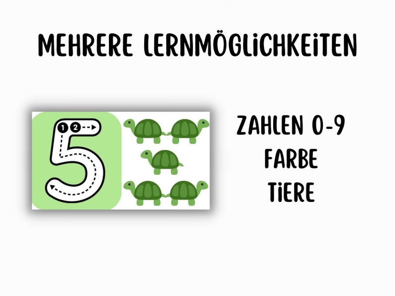 First numbers tracing early support swing exercise Tiny Book 10 cards daycare PDF writing template download preschool German numbers painting image 4