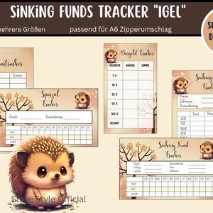Sinking Funds Set "Hedgehog" - Sinking Fund Tracker - Savings Tracker Envelop Methode - geschikt voor A6-enveloppen