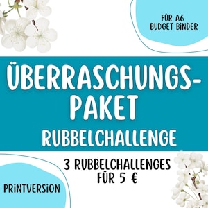 Schnuppertüte 3 Rubbelchallenges | Überraschungs-Set Printversion | A6 Sparspiele Budget Binder Sparchallenge Rubbelkarten | Umschlagmethode