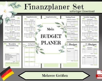 Financial planner German, budget planner German, fixed costs, budget book, budget month, budget planner digital, budget book, PDF A4, A5 & A6 Sheet