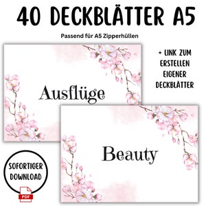 40 ダッシュボード カバー シート A5「桜」とキャッシュ バインダー封筒に適した予算シート トラッカー - デジタル ダウンロード
