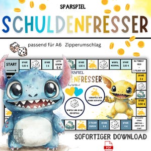 Debt Eater Savings Game – Sweet Monster Debt Reduction | Savings Challenge PDF for A6 Binder | Debt-Free with Fun | Digital Download