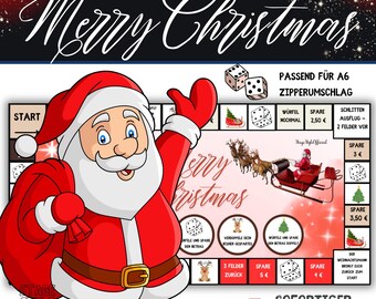 Sfida di risparmio di Natale Imposta gioco di risparmio Buste abbinate Gioco raccoglitore di budget - Download digitale Budget di Natale