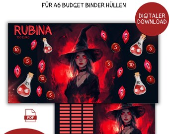 Witch Savings Challenge A6 Set Savings Challenge Set Savings Game Envelopes Budget Planner Game Digital Download Envelope Method Savings Game Witches