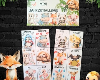 Mini annual challenge A6 set savings challenge print version set of 3 suitable for A6 envelopes in the budget binder envelope method print