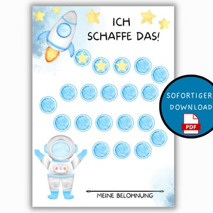 強い男の子のための報酬表 - 子供部屋の装飾のための PDF 報酬ポスターと報酬システム |おむつなし生活とモチベーション