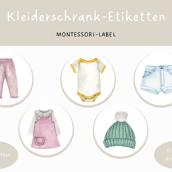 Labels Wardrobe DIY | Montessori Organization Children's Clothing | DIGITAL DOWNLOAD Boy Download Girl Waldorf Toddler