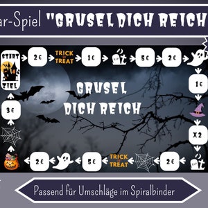 Sparspiel Challenge "Halloween" suitable for envelopes Cash Binders - German Version - Game - Digital Download - Scary yourself rich