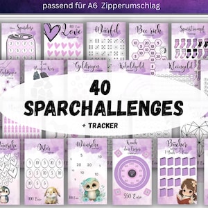Budget Challenge: 40 Savings Challenges, Budget Planner (Suitable for Envelope Method), Budget Binder, Savings Binder, Tracker - Digital Download PDF