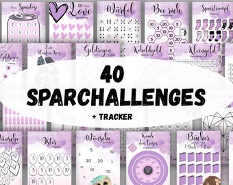Budget Challenge: 40 Savings Challenges, Budget Planner (Suitable for Envelope Method), Budget Binder, Savings Binder, Tracker - Digital Download PDF