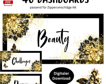 40 Cover Sheets Black Gold | A6 Budget Binder | PDF | Cover Method