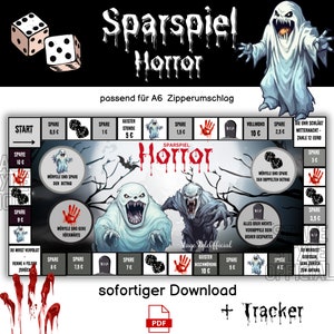Savings Game Challenge &quot;Horror&quot; fits Envelopes Budget Binder -Halloween Spooky - Budget Planner - Digital Download Zombie Pumpkin