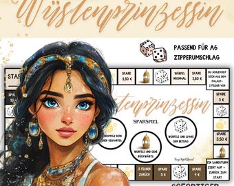 Savings Game Challenge Desert Princess Fairytale Savings Challenge Envelopes Budget Binder A6 Budget Planner Digital Download Savings Challenge