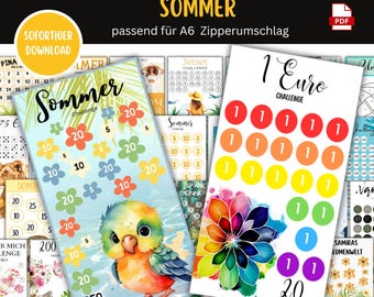 30 savings challenges summer | A6 PDF | Budget Binder | tracker