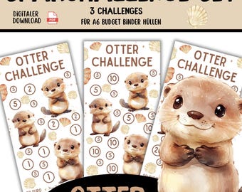 Otter Savings Challenge Set | 150 100 50 | A6 PDF | Budget binders