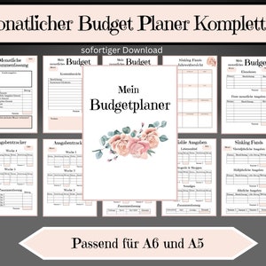 Budget Planner German Budget Planner German Fixed Costs Budget Book Budget Month Financial Planner digital Household Book PDF A5 & A6 Sheet Saving