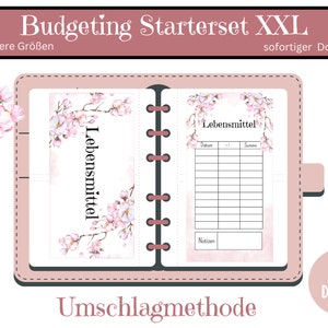 Budget Planner German Starter Set XXL STARTER SET - A6 and A7 Cash Binders - Digital Download - Challenges, Sinking Fund, Budget Tracker