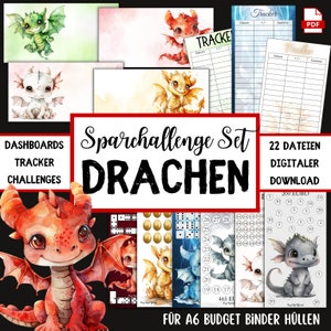 Savings Challenge Set Dragon PDF Savings Game Budget Binder A6 Savings Binder Digital Download Dragon Envelope Method Download PDF Magic Spell