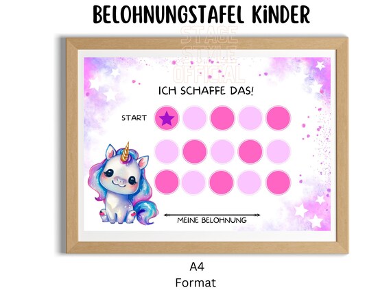 STARPLAST Belohnungstafeln Für Kinder – Mit 16 Aufkleber-Bögen & 4 Verschiedenen Designs, Zur Motivation